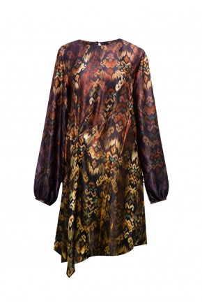 Sophistix Avalon Dress in Brown Cream Print