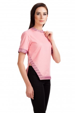 Knox Striped Blouse In Pink