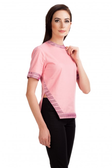 Knox Striped Blouse In Pink