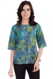 Orla Blouse in Blue-Green Print Orla Blouse in Blue-Green Print