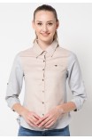 Tea Blouse in Brown and Grey