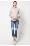 Tea Blouse in Brown and Grey