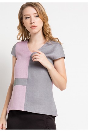 Eila Blouse in Pink-Grey