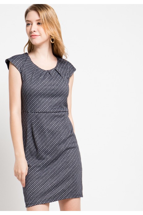 Vega Knit Dress in Black-White Vega Knit Dress in Black-White