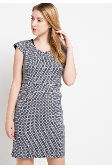 Vega Knit Dress in Black-White Vega Knit Dress in Black-White
