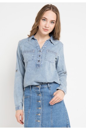 Hera Denim Shirt in Light Blue
