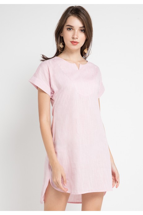 Sicily Shirt Dress in Pink