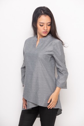 Ahava Assymetrical Top in Grey