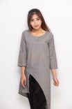 Eris Assymetrical Long Top In Grey Eris Assymetrical Long Top In Grey