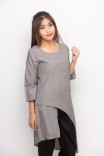 Eris Assymetrical Long Top In Grey Eris Assymetrical Long Top In Grey