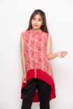Esme Assymetrical Long Top Red Print Esme Assymetrical Long Top Red Print