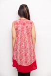 Esme Assymetrical Long Top Red Print Esme Assymetrical Long Top Red Print