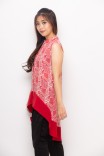 Esme Assymetrical Long Top Red Print Esme Assymetrical Long Top Red Print