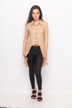 Litzi Assymetrical Shirt In Beige Litzi Assymetrical Shirt In Beige
