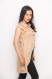 Litzi Assymetrical Shirt In Beige Litzi Assymetrical Shirt In Beige