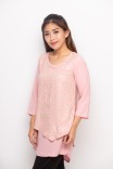 Nawa Blouse Print In Pink & Gold