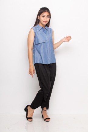 Noir Denim Blouse In Blue