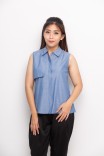 Noir Denim Blouse In Blue Noir Denim Blouse In Blue