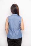 Noir Denim Blouse In Blue Noir Denim Blouse In Blue