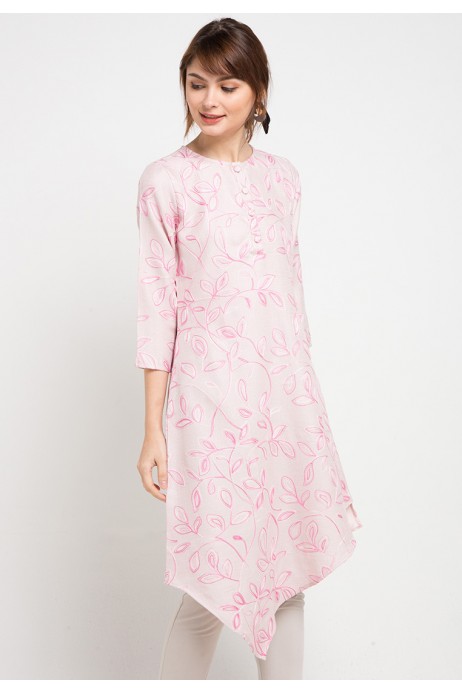 Anika Assymertical Tunic In Pink Anika Assymertical Tunic In Pink