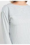 Adley Striped Blouse In Grey Adley Striped Blouse In Grey