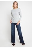 Adley Striped Blouse In Grey Adley Striped Blouse In Grey