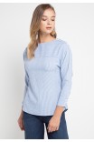 Adley Striped Blouse In Grey Adley Striped Blouse In Grey