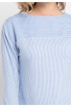 Adley Striped Blouse In Grey Adley Striped Blouse In Grey