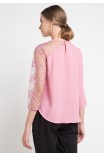Aira Blouse With Lace In Pink Aira Blouse With Lace In Pink