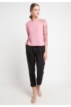 Aira Blouse With Lace In Pink Aira Blouse With Lace In Pink