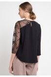 Aira Blouse With Lace In Pink Aira Blouse With Lace In Pink