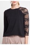 Aira Blouse With Lace In Pink Aira Blouse With Lace In Pink
