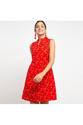 Lark Dress In Red Print