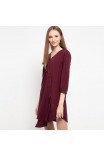 Tinsley Assymetrical Dress In Maroon Tinsley Assymetrical Dress In Maroon