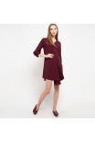 Tinsley Assymetrical Dress In Maroon Tinsley Assymetrical Dress In Maroon