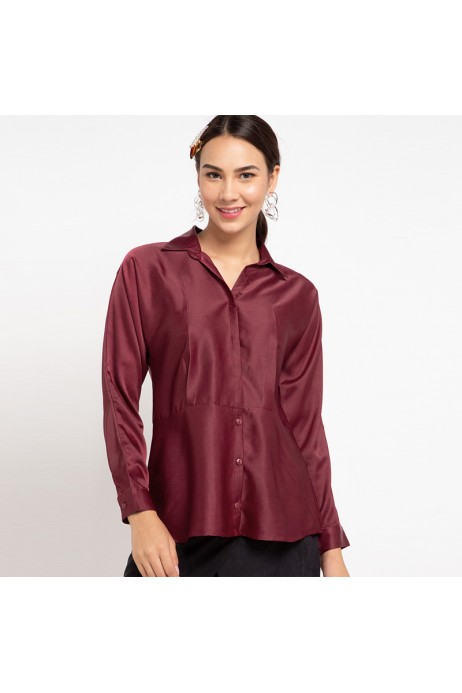 Pilar Blouse In Maroon Pilar Blouse In Maroon