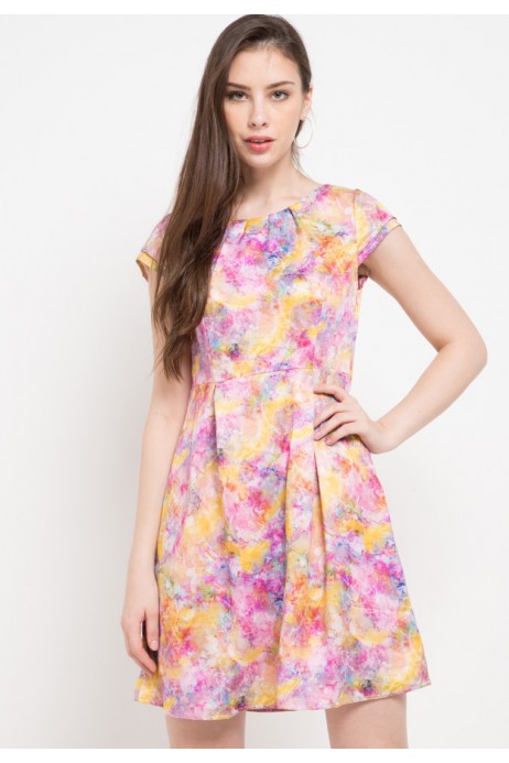 Delia Dress In Pink Print