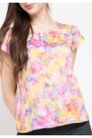 Tina Blouse In Pink Print Tina Blouse In Pink Print