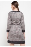 Eloise Dress In Grey Chequered Print