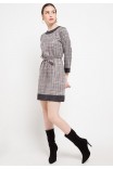 Eloise Dress In Grey Chequered Print