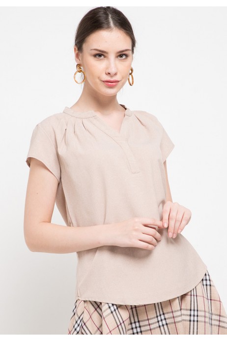 Orli Blouse In Beige Orli Blouse In Beige