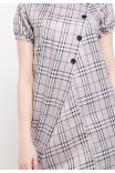 Catie Dress In Light Grey Chequered Print