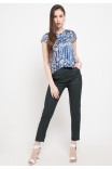 Plume Assymertical Blouse In Blue Print Plume Assymertical Blouse In Blue Print
