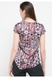 Plume Assymertical Blouse In Brown Print Plume Assymertical Blouse In Brown Print