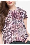 Plume Assymertical Blouse In Brown Print Plume Assymertical Blouse In Brown Print