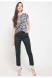 Plume Assymertical Blouse In Black Print Plume Assymertical Blouse In Black Print