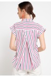 Leenda Blouse in Pink Stripes