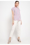 Leenda Blouse in Pink Stripes