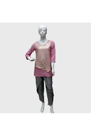 Sophistix Manah Blouse in Pink and Gold Print.