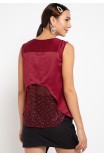 Sharin Blouse With Lace In Maroon